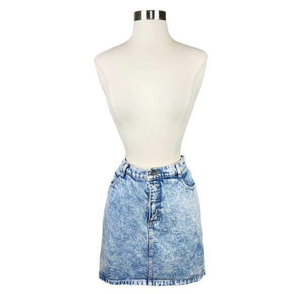 Vintage 90’s Cincinnati Kid Acid Wash Denim Mini Skirt - Picture 1 of 7